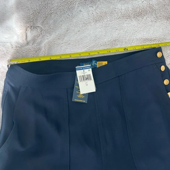 Ralph Lauren Wide-Leg Navy Women's Trousers - Picture 5 of 11